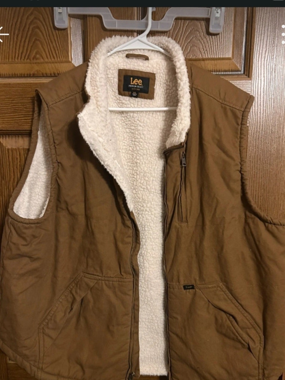 Lee Brown Canvas Sherpa-Lined Vest